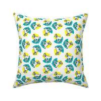 1950's Style Baby Goat in Yellow and Turquoise