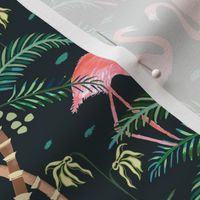 Watercolour flamingoes Dark