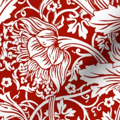 Arcadia ~  Turkey Red and White ~ William Morris