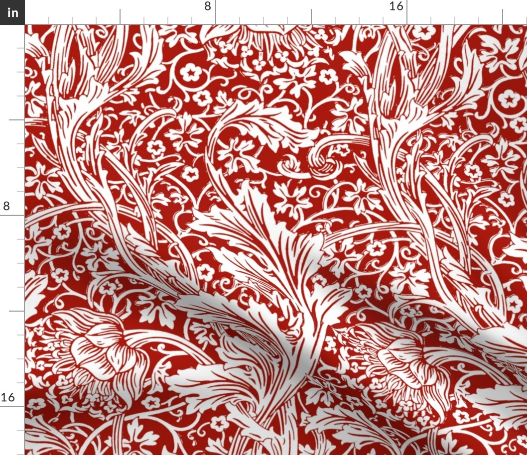 Arcadia ~  Turkey Red and White ~ William Morris