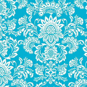 turquoise damask 