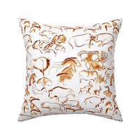 Chauvet Cave Art in Tawny Orange // Small