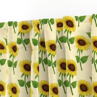 Sunflowers on light yellow