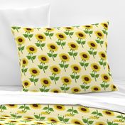 Sunflowers on light yellow