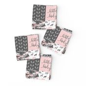 (3" small scale) You are so deerly loved / little lady - pink and grey camo - woodland patchwor