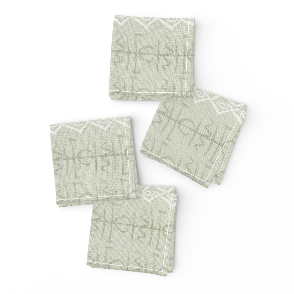 Bohemian glyph symbols tan cloth