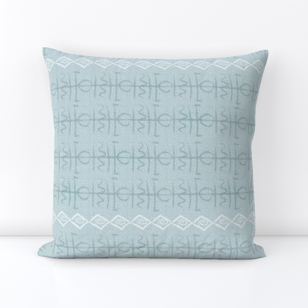 Bohemian glyph symbols light blue cloth