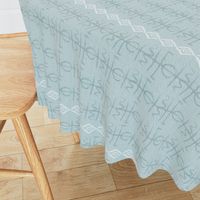 Bohemian glyph symbols light blue cloth