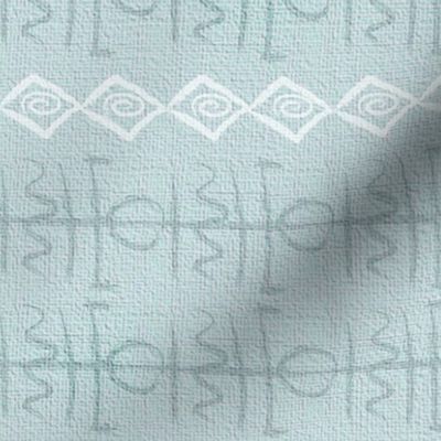 Bohemian glyph symbols light blue cloth