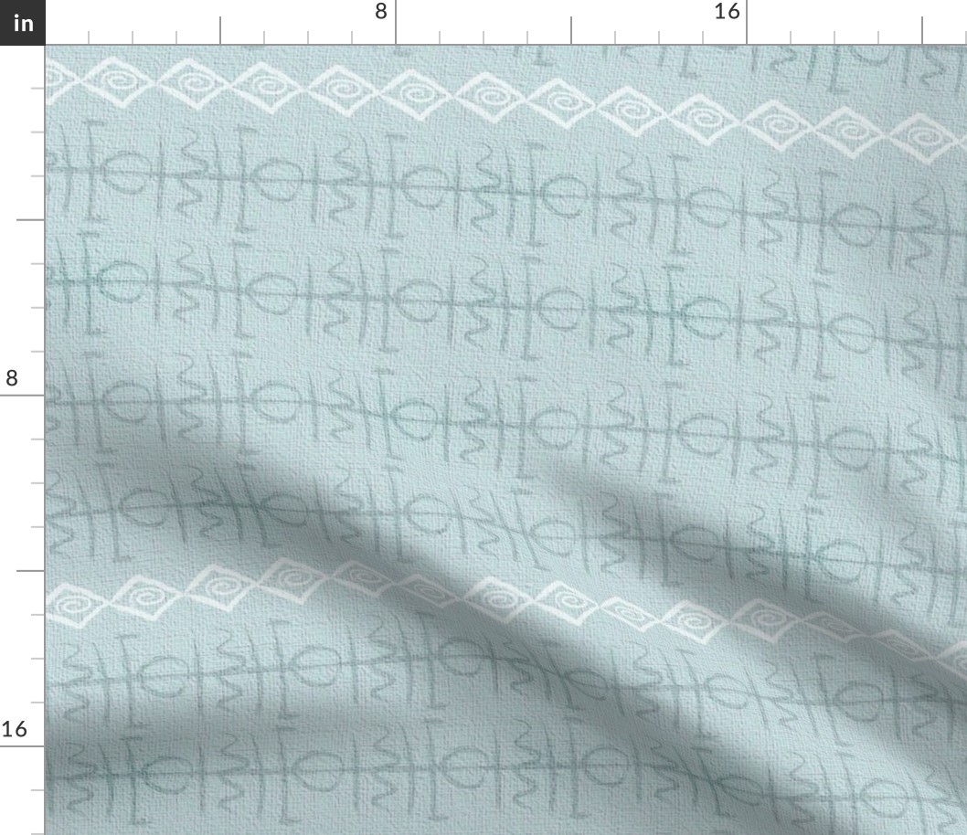 Bohemian glyph symbols light blue cloth