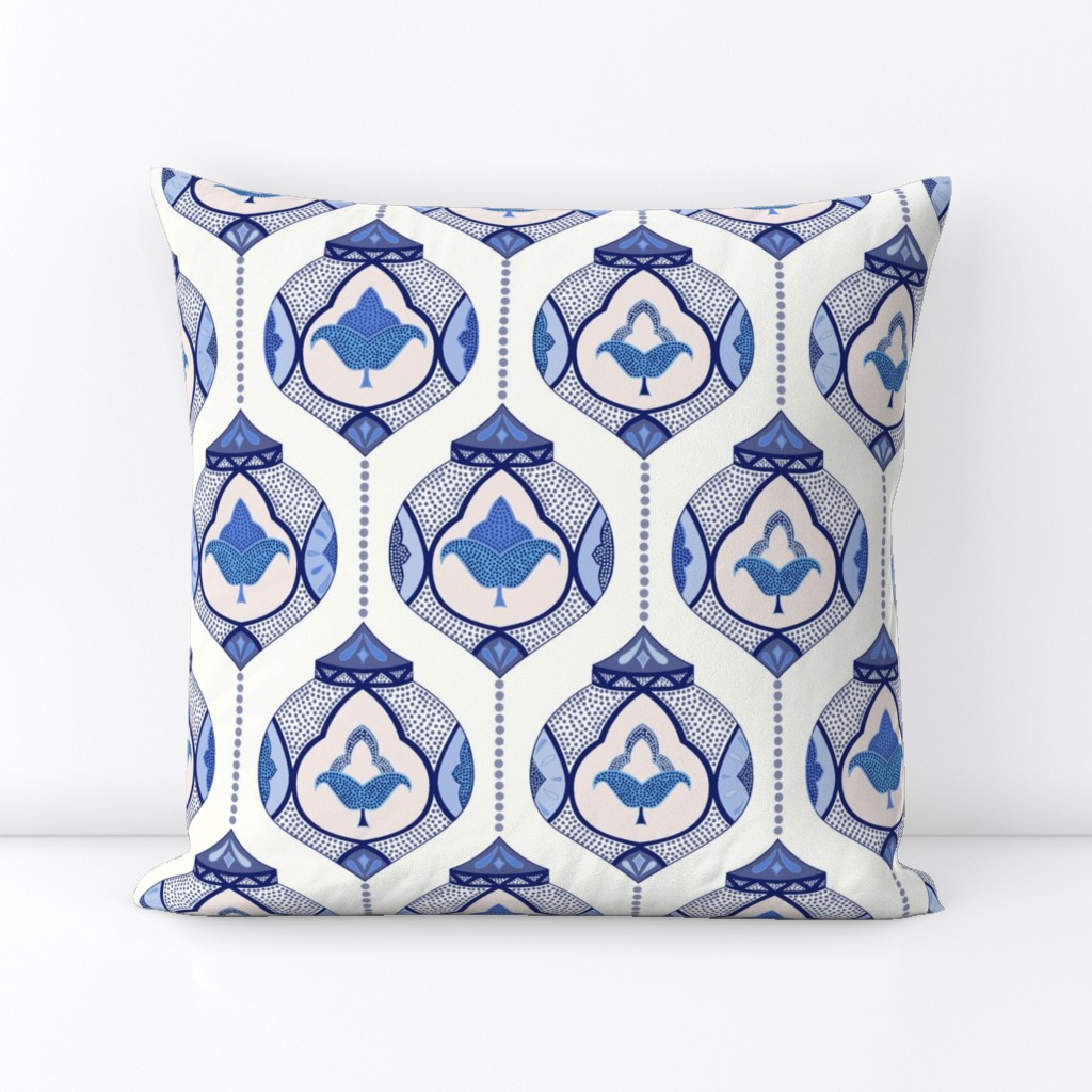 moroccan lamps - blue and white