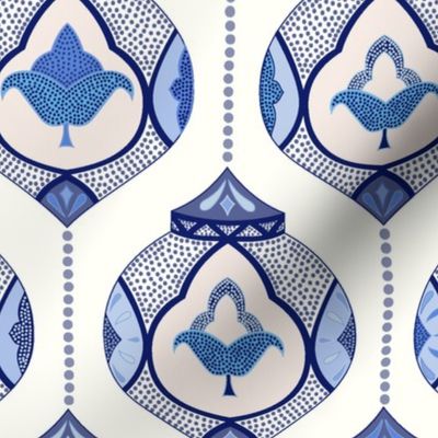 moroccan lamps - blue and white