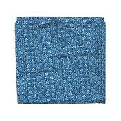 Linen Monstera Flower, Denim, Medium