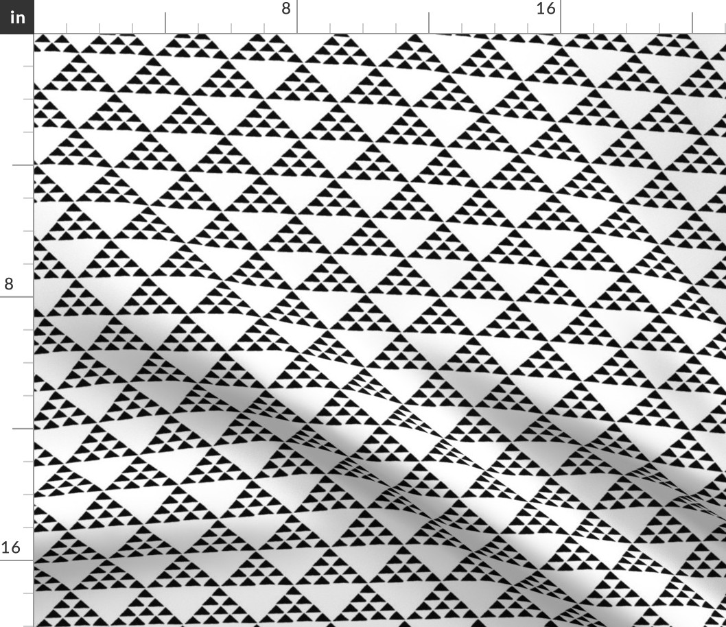 tiny black and white triangles that form larger triangles