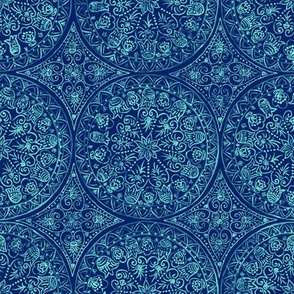 Summer Mandalas (mint-navy)