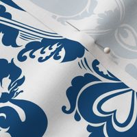 Mermaid Damask in Classic Blue