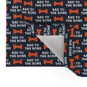 bad to the bone - red on blue w/ dog bone