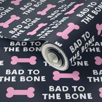 bad to the bone - blue and pink w/dog bone