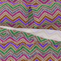 Watercolor Moroccan Lattice  Chevron ~ Mixed Rainbow 