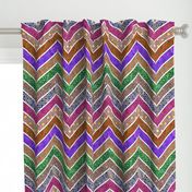 Watercolor Moroccan Lattice  Chevron ~ Mixed Rainbow 