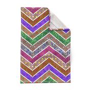 Watercolor Moroccan Lattice  Chevron ~ Mixed Rainbow 