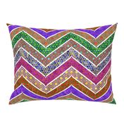 Watercolor Moroccan Lattice  Chevron ~ Mixed Rainbow 