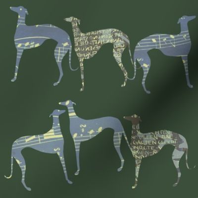 "poets and philosophers", green blue greyhounds                          reyhounds