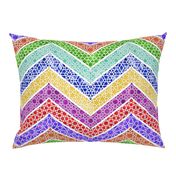 Watercolor Moroccan Lattice  Chevron ~ Rainbow  