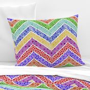 Watercolor Moroccan Lattice  Chevron ~ Rainbow  