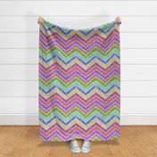 Watercolor Moroccan Lattice  Chevron ~ Rainbow  