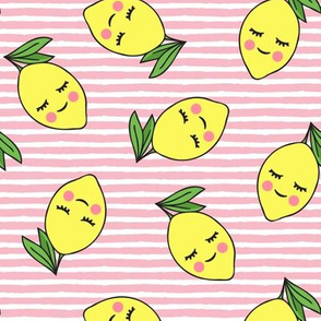 happy lemons - light pink stripes