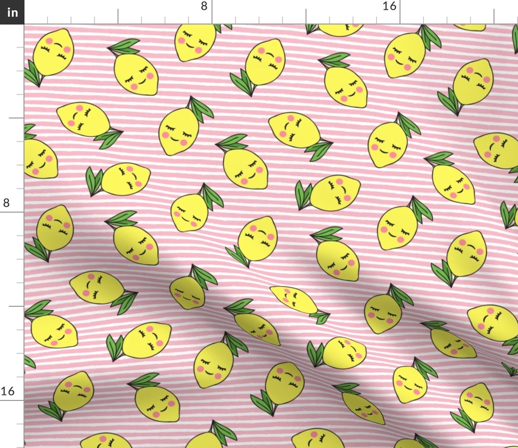 happy lemons - light pink stripes
