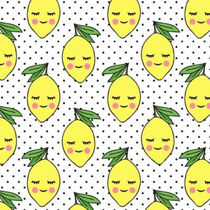 happy lemons - black polka dots
