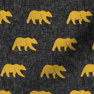 (small scale) bears -  mustard on dark grey