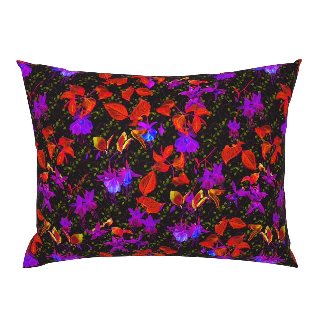 GLOWING IN THE NIGHT EFFECT FUCHSIA FLOWERS RED ULTRA VIOLET