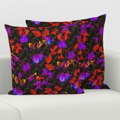 GLOWING IN THE NIGHT EFFECT FUCHSIA FLOWERS RED ULTRA VIOLET