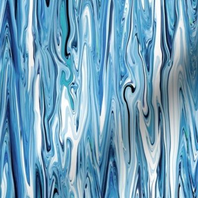 LQLK - Small -  Liquid Lake Blue Marble - Lengthwise