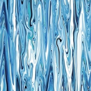 LQLK - Small -  Liquid Lake Blue Marble - Lengthwise