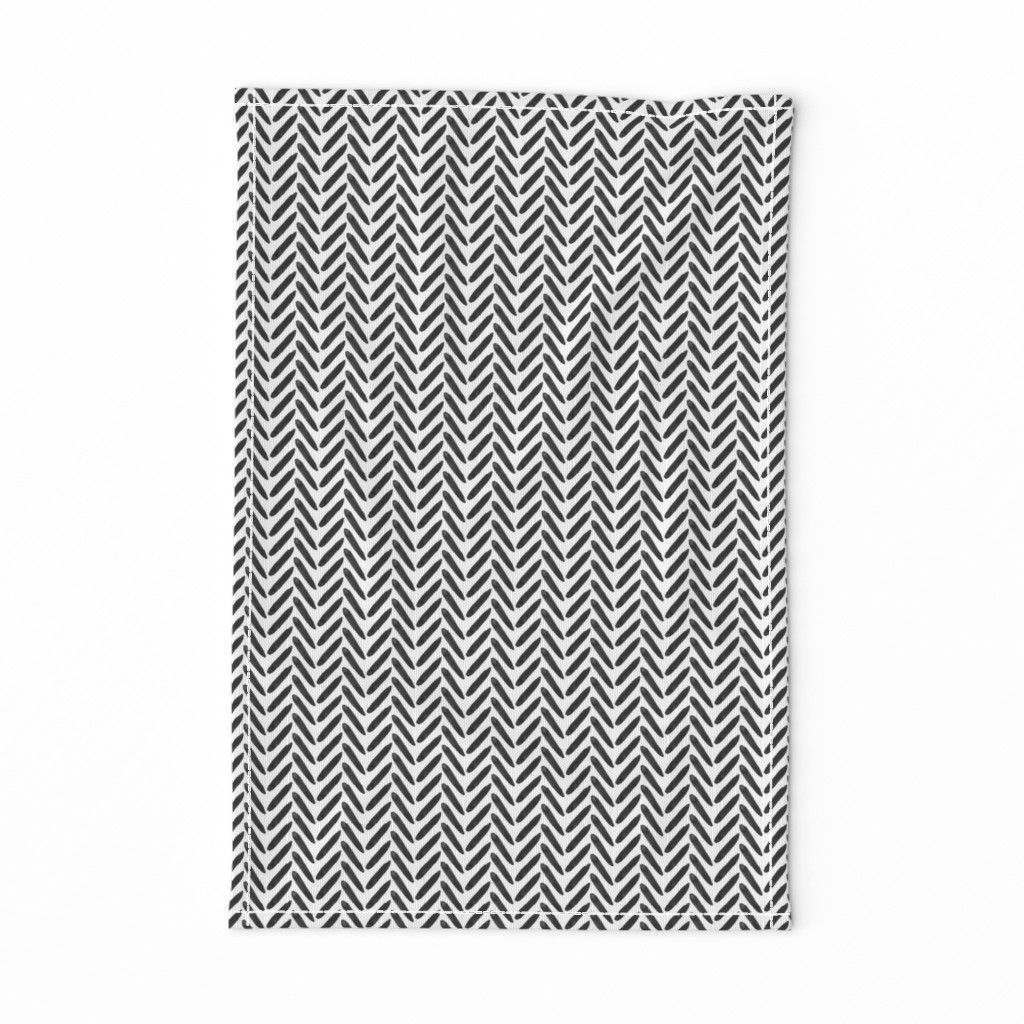 Black White Graphic Watercolor Herringbone Neutral Home Decor Weave Texture _ Miss Chiff Designs 