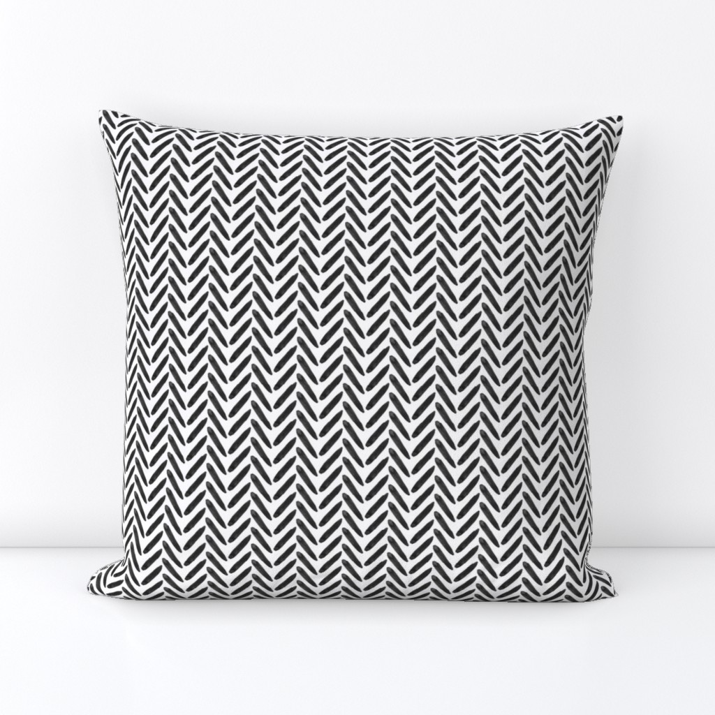 Black White Graphic Watercolor Herringbone Neutral Home Decor Weave Texture _ Miss Chiff Designs 