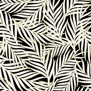 Tropical Leaves Bg Black