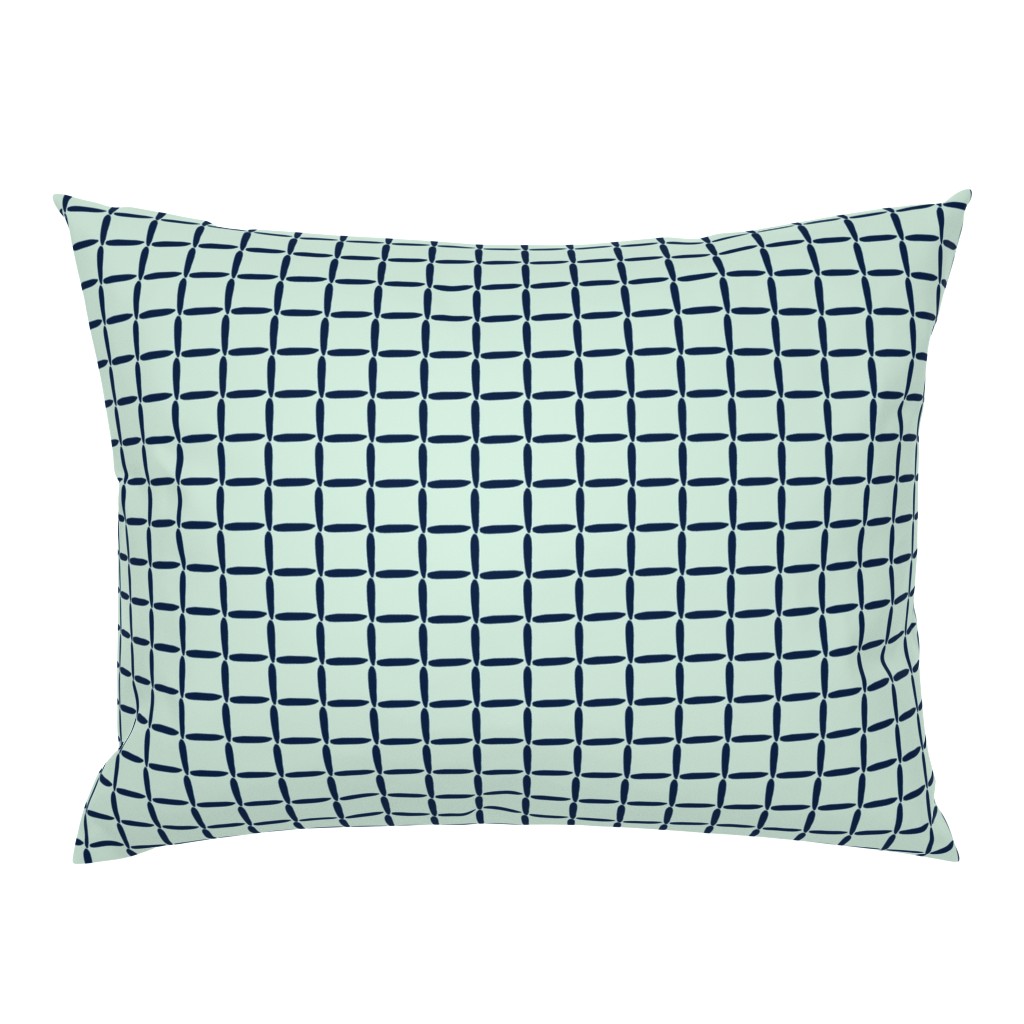 Mint Green Navy Blue Weave Simple Grid Square Texture _ Miss Chiff Designs 