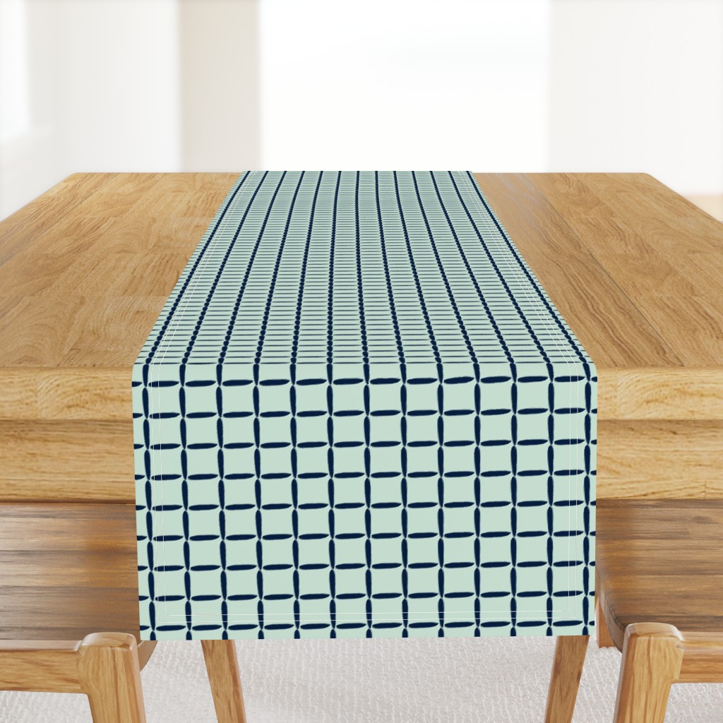 Mint Green Navy Blue Weave Simple Grid Square Texture _ Miss Chiff Designs 