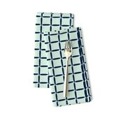 Mint Green Navy Blue Weave Simple Grid Square Texture _ Miss Chiff Designs 