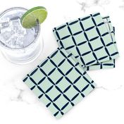 Mint Green Navy Blue Weave Simple Grid Square Texture _ Miss Chiff Designs 