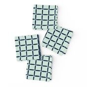 Mint Green Navy Blue Weave Simple Grid Square Texture _ Miss Chiff Designs 