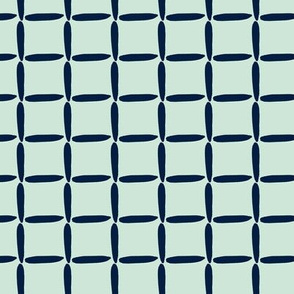 Mint Green Navy Blue Weave Simple Grid Square Texture _ Miss Chiff Designs 