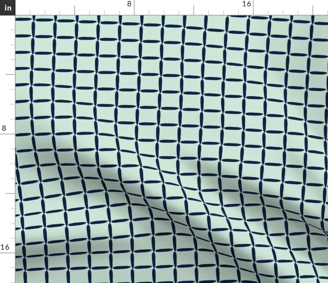 Mint Green Navy Blue Weave Simple Grid Square Texture _ Miss Chiff Designs 