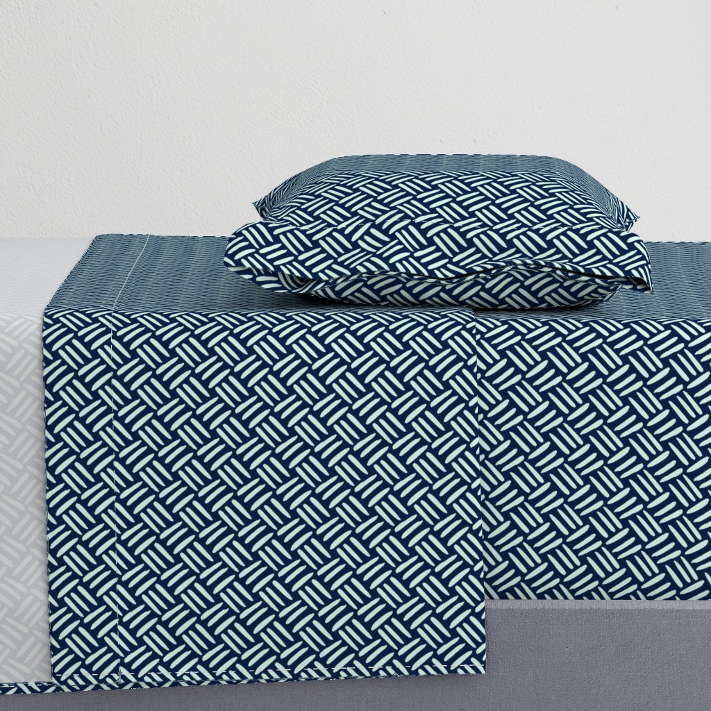 Mint Green Navy Blue Weave Simple Texture _ Miss Chiff Designs 