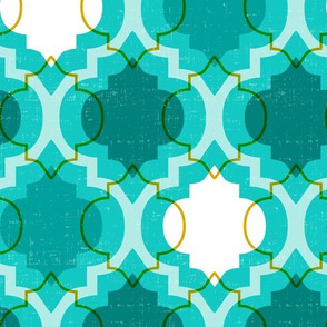 Medina - Modern Ogee Geometric Aqua Teal